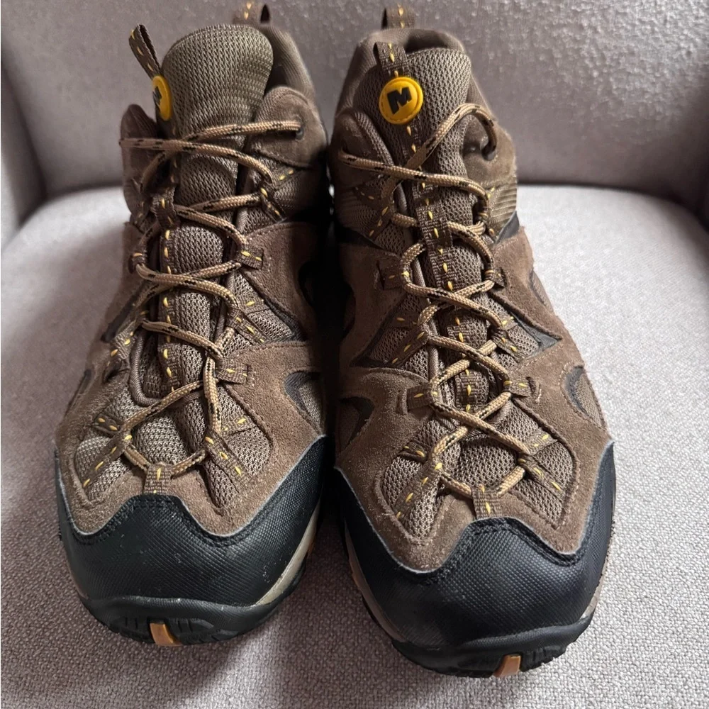 Merrell Brown Leather Hiking Shoes Men Size 12 *read Description* - Picture 3 of 7